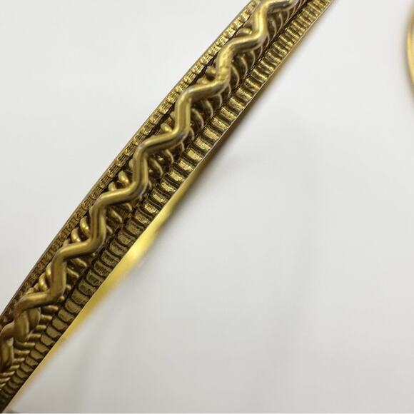 Brass Gold Stackable Bangle Bracelets Set of 5 Ethnic Unbranded Costume Jewelry - Picture 3 of 8